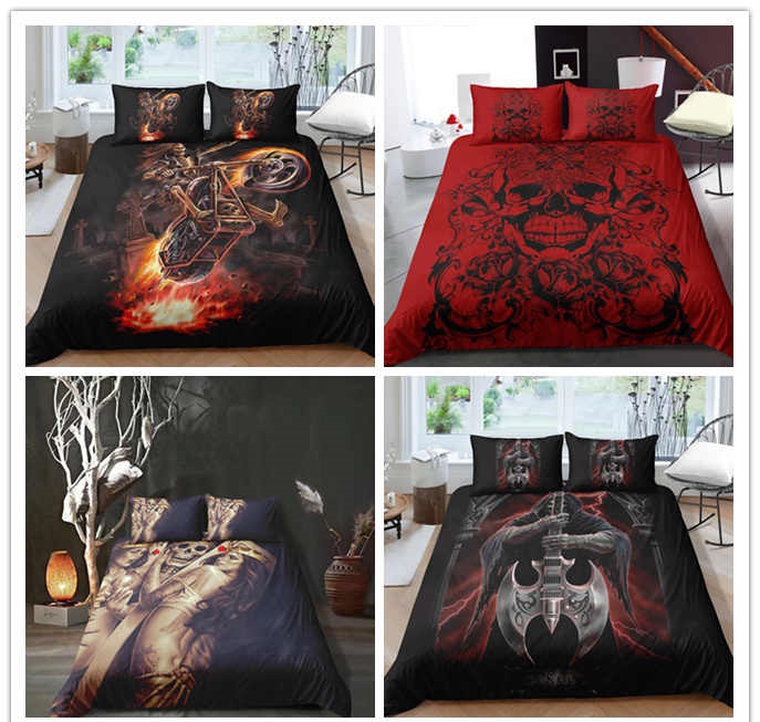 ✅ TOP 2021 ▷ Juego de funda nórdica de calaveras